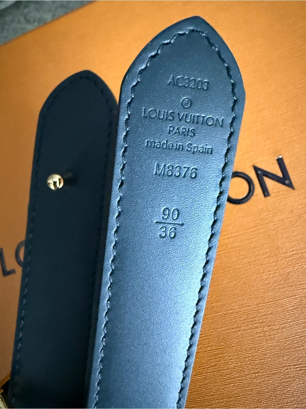 Louis Vuitton Monogram Belt with Gold LV Buckle - Brown - Picture 9 of 13